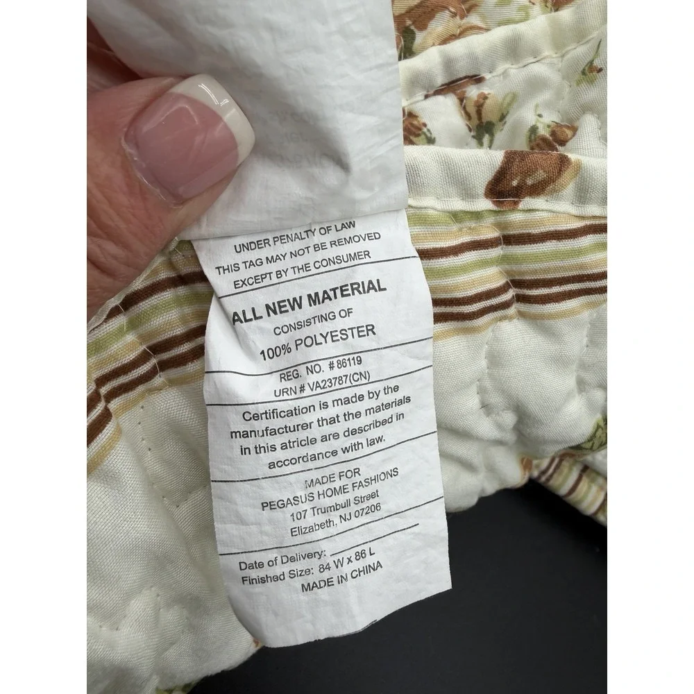 🌹🏡 Pegasus Home Fashions Cottage Rose Stripe Quilt – Full/Queen – 84x86